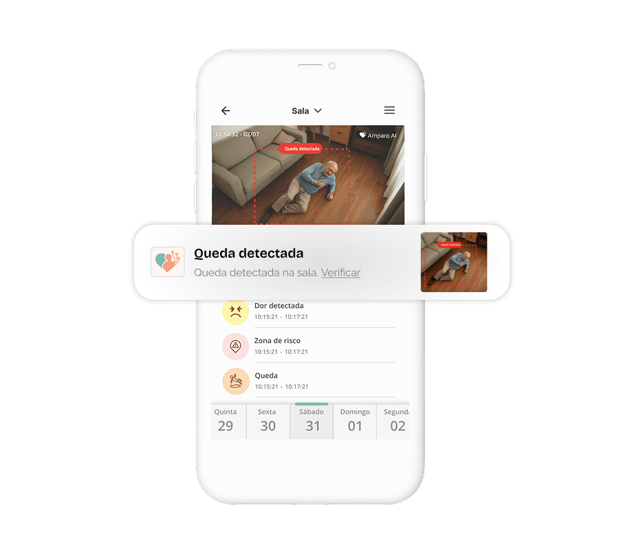 App AmparoAI - Detecção de quedas e eventos