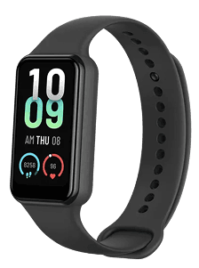 Relógio inteligente AmparoAI preto com monitor cardíaco